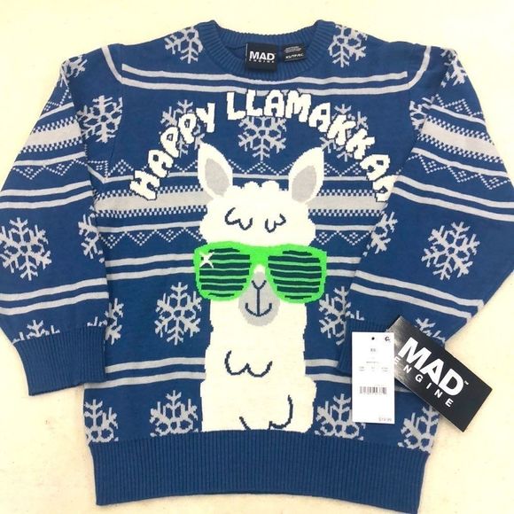MAD ENGINE Happy Llamakkah Sweater NEW size  XS - Picture 1 of 1
